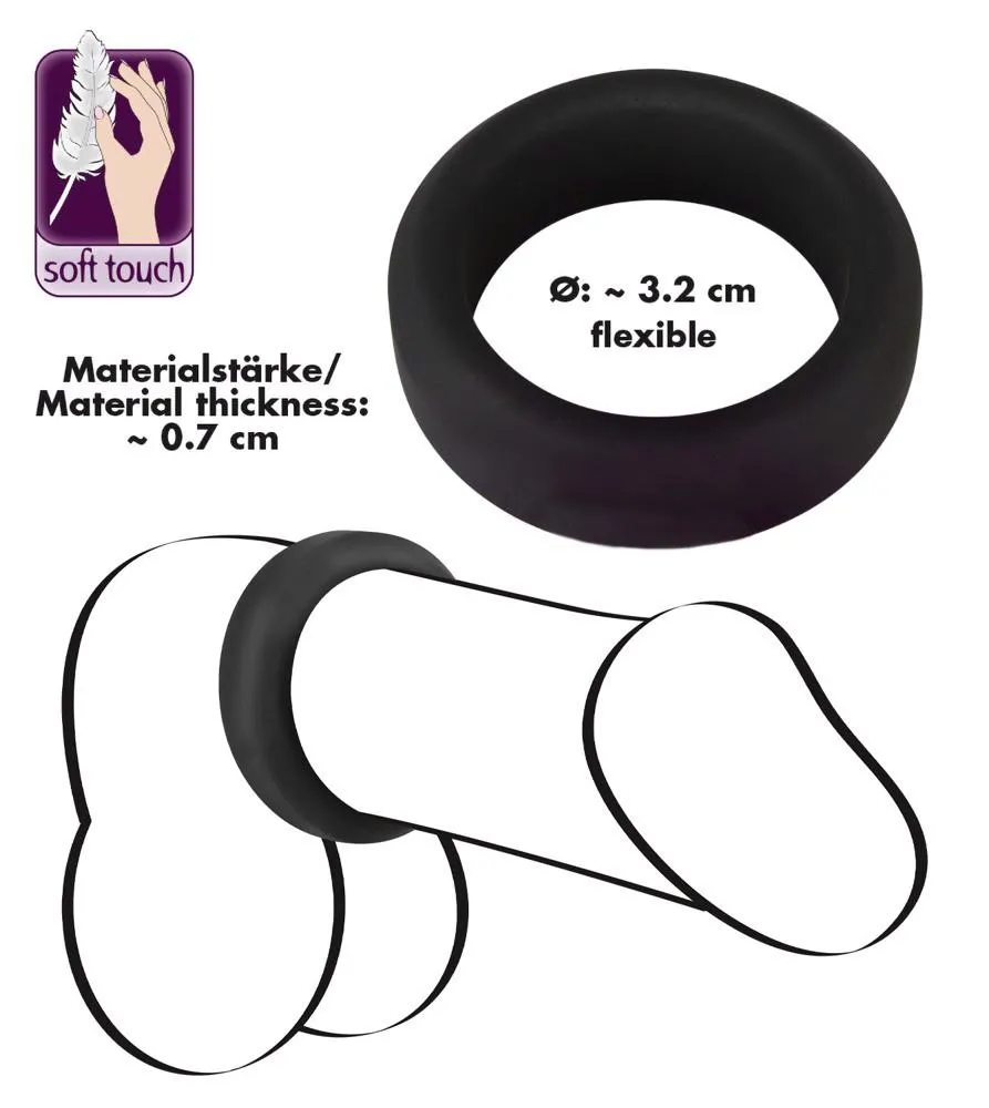Эрекционное кольцо Velvets Cock Ring, 3.2 см (черный)