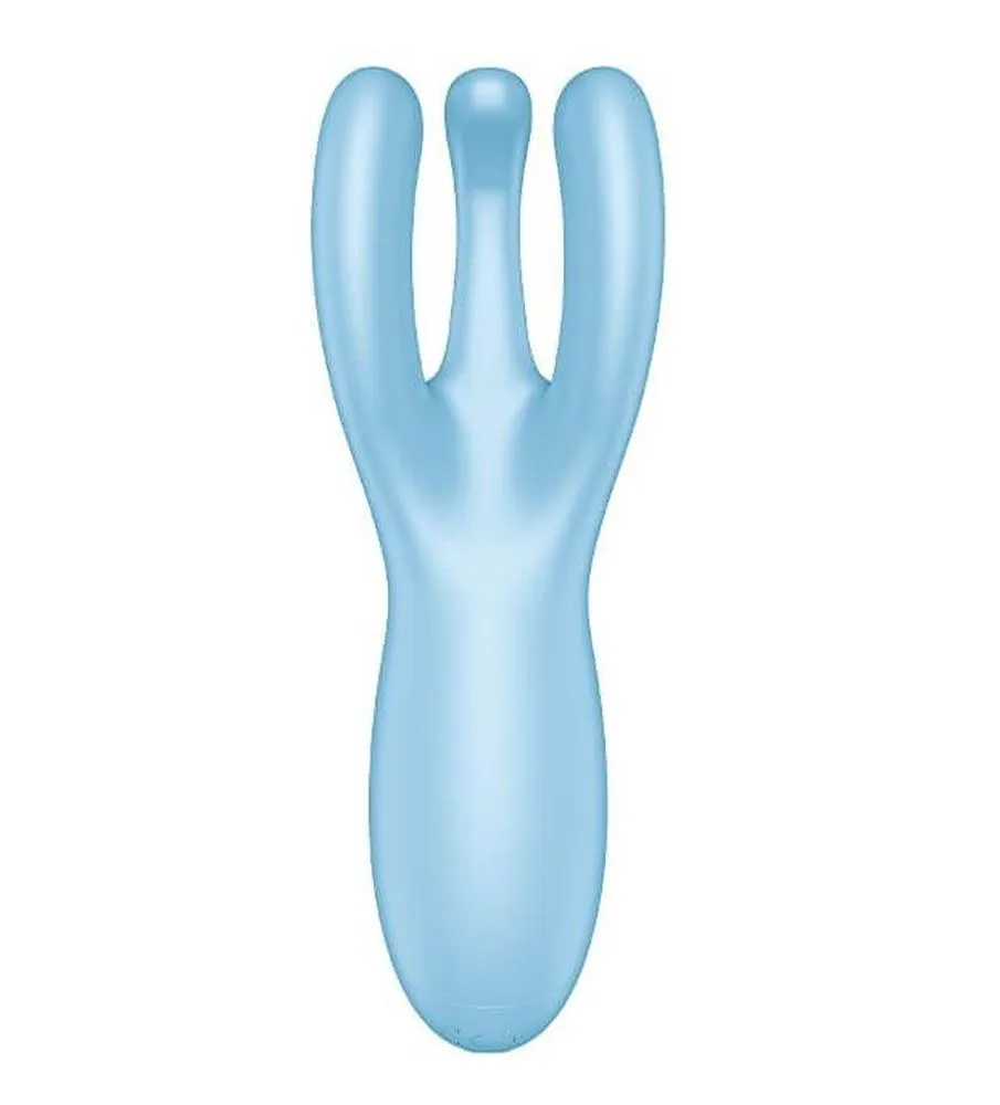 Вибратор для клитора Satisfyer Threesome 4, 14 см (голубой)