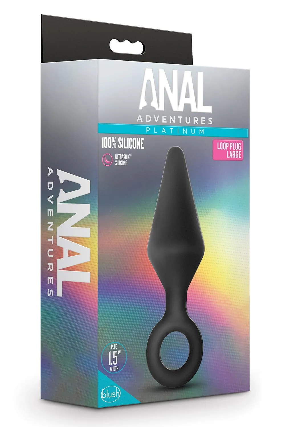 Анальна пробка Anal Adventures Platinum Loop Plug Large, 13.3 см (чорний)