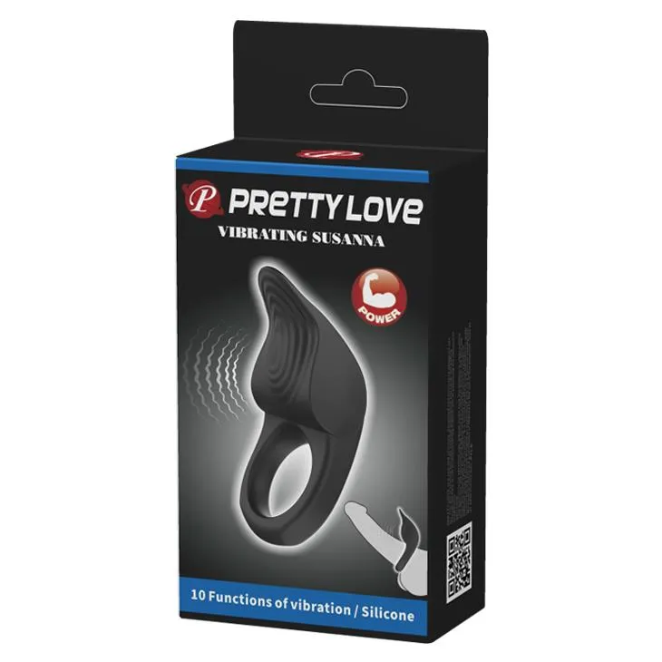 Эрекционное кольцо Pretty Love Vibrating Susanna, 8,7 см (черный)
