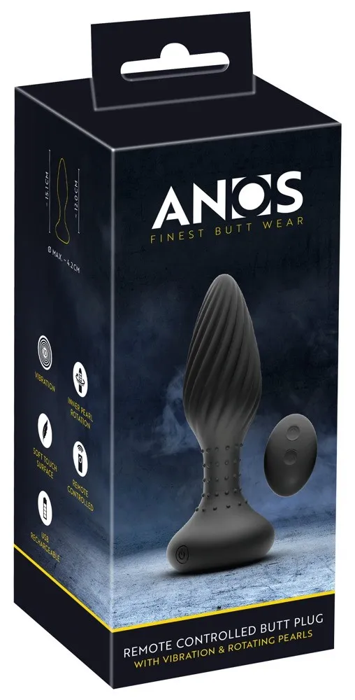 ANOS Finest Butt Plug Wear - Korek analny, Czarny, 15, 1 cm