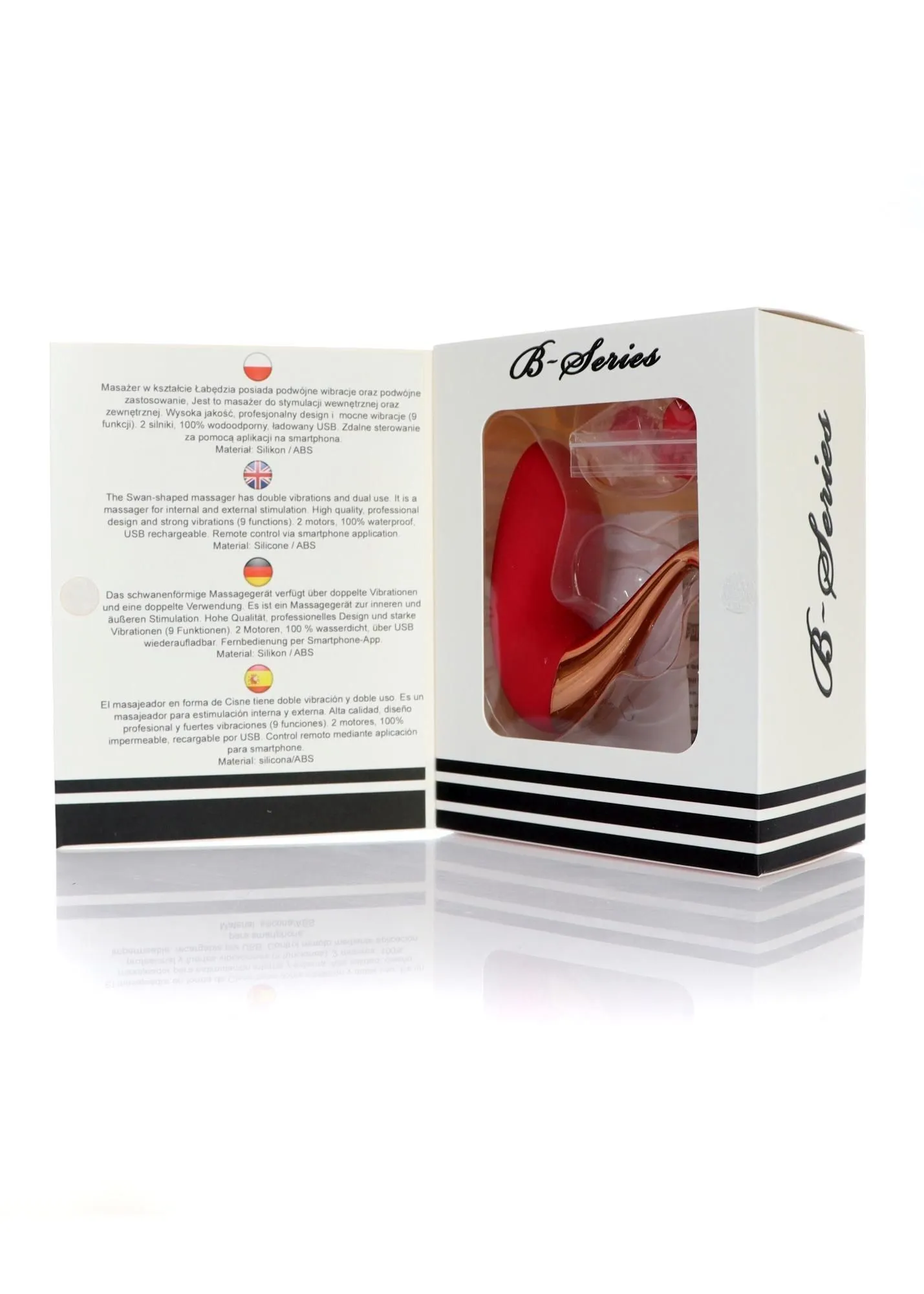 B - Series Magic Swan - Stymulator, Czerwony, 17 cm