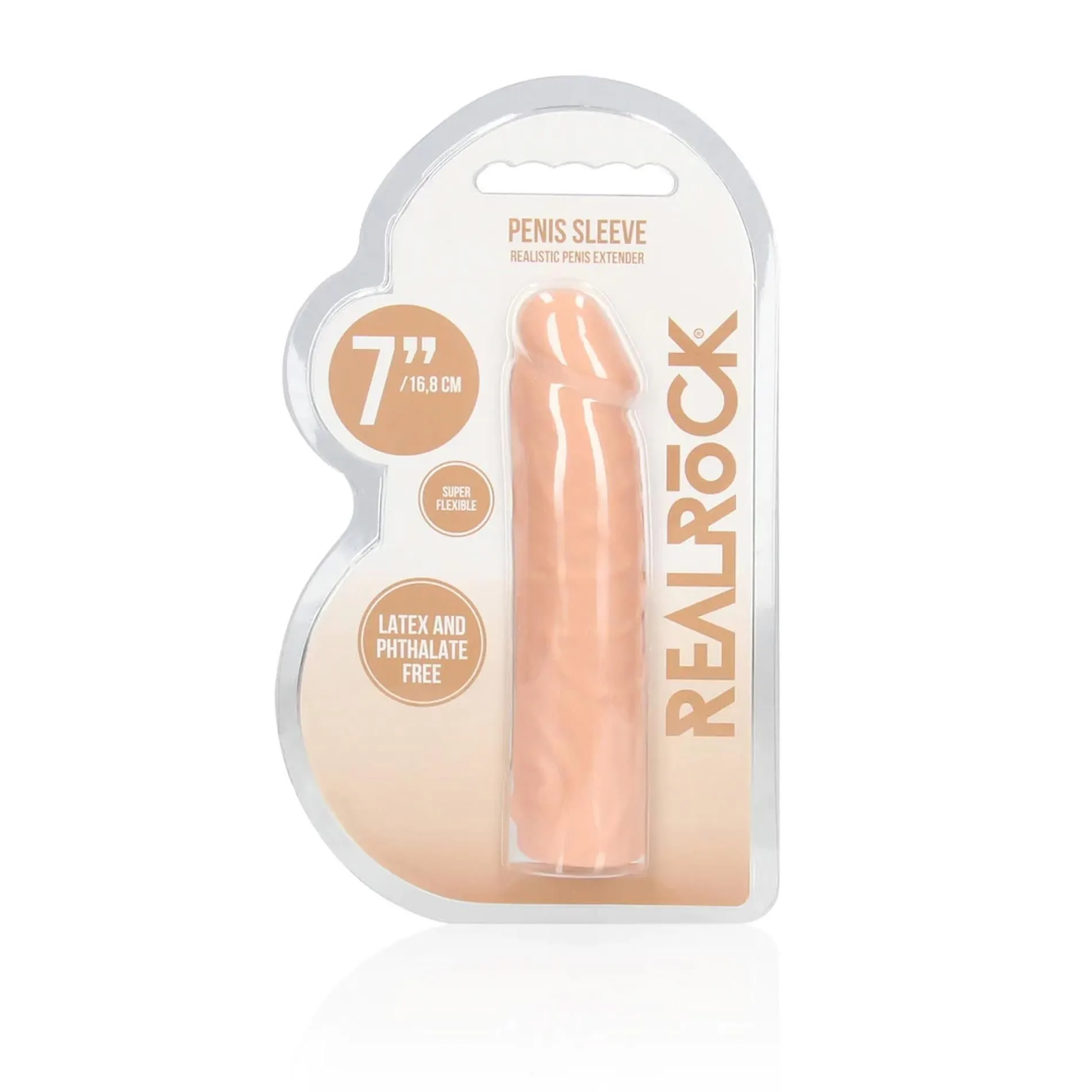 Насадка на пеніс RealRock Penis Sheath, 16,8 см (тілесний)