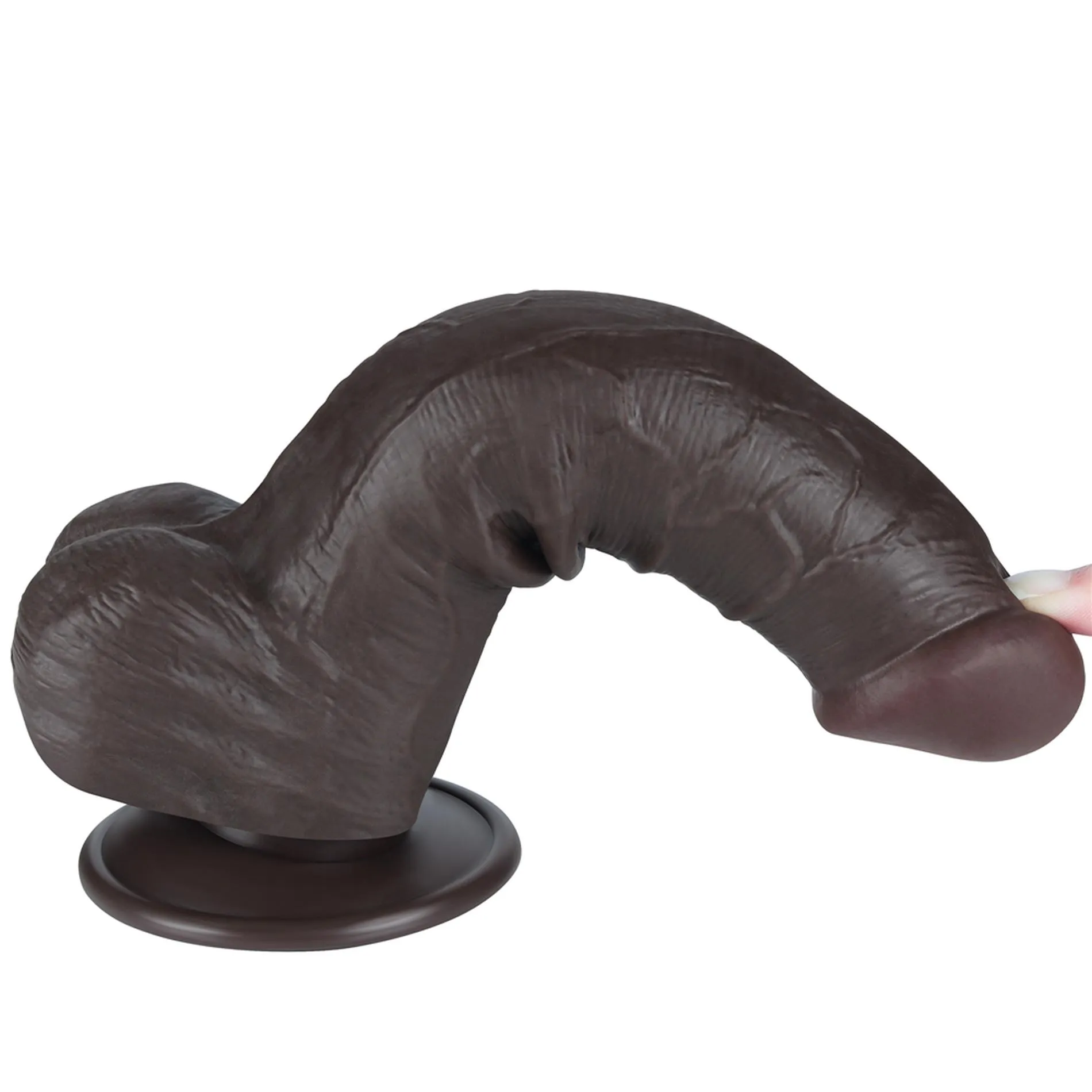 Lovetoy Sliding-Skin Dual Layer Dong - Dildo, Czarny, 20.8 cm
