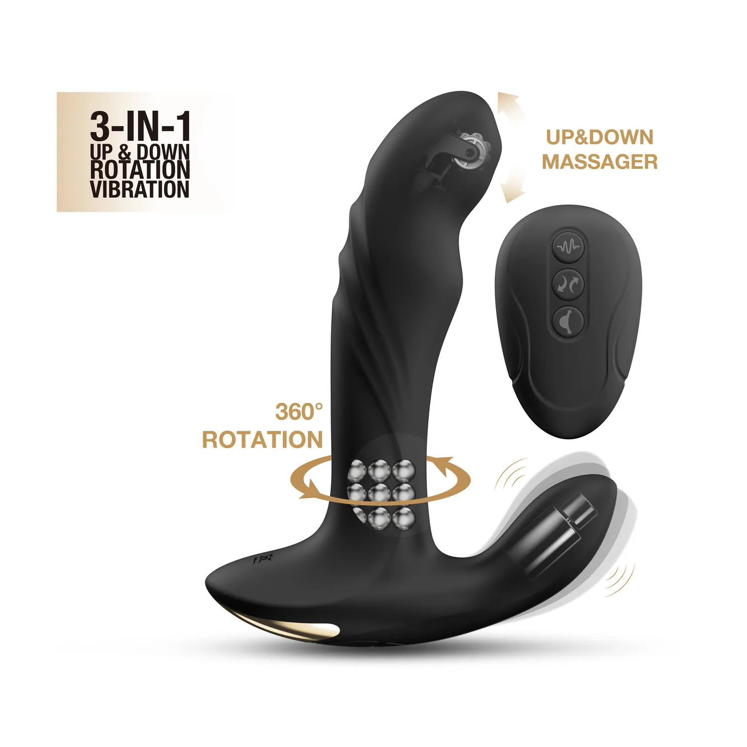 Стимулятор простаты Dorcel Multi P-Joy, 17 см (черный)