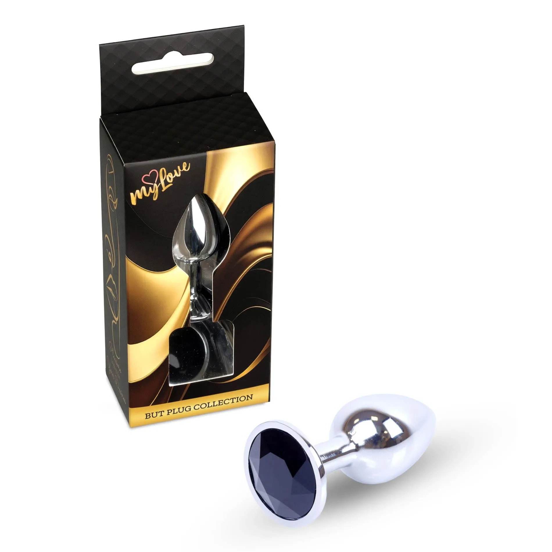 Анальная пробка MyLove Toys Jewellery Silver Plug, 7 см (черный)