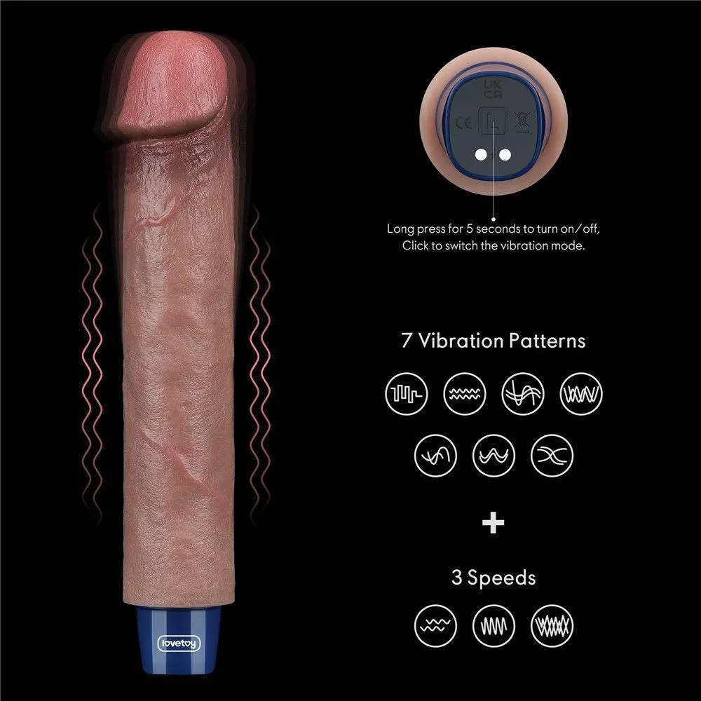 Вібратор Lovetoy Real Softee 9" Platinum Silicone, 22.8 см (коричневий)
