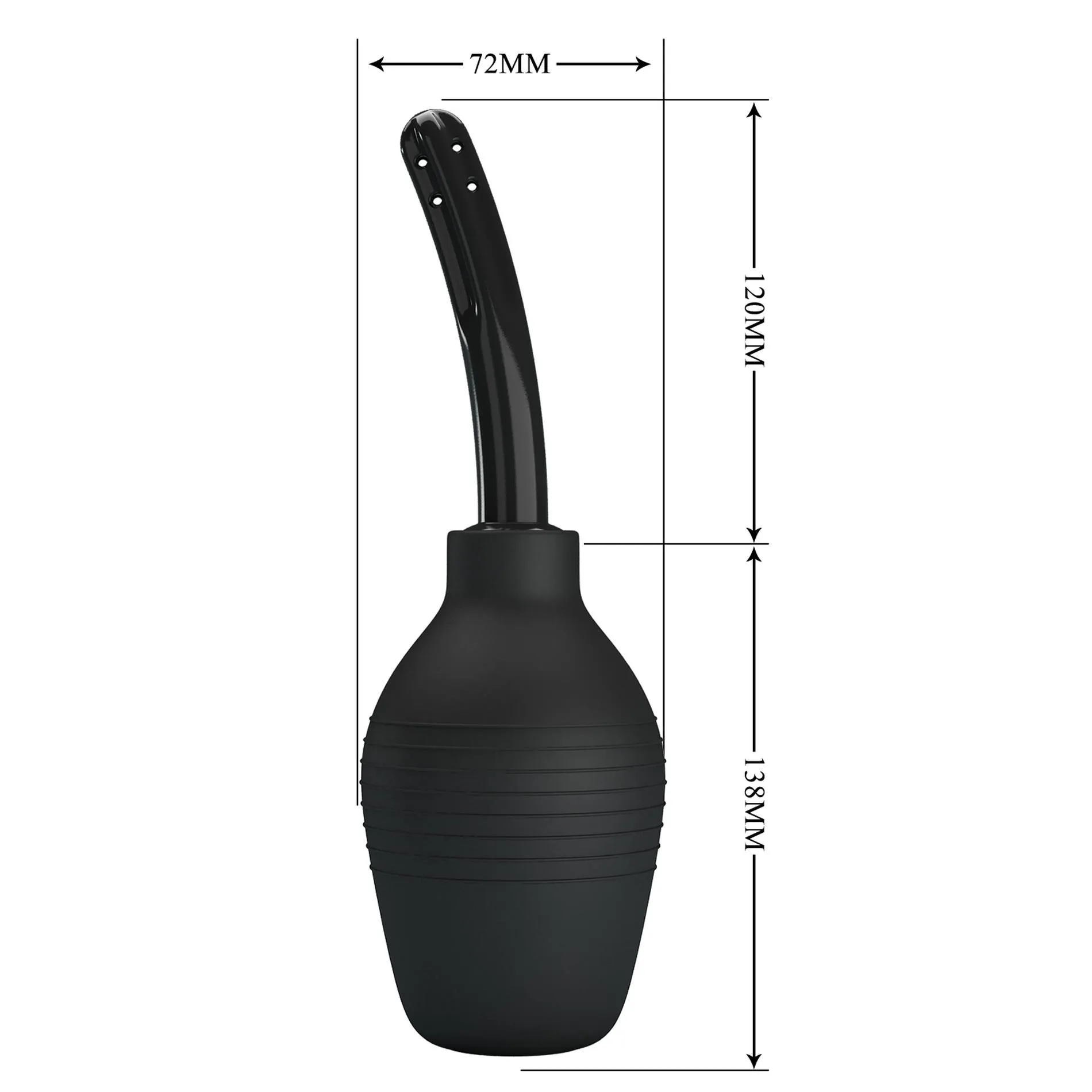 Mr. Play Anal Douche Blkc - Prysznik analny, Czarny, 25.8 cm, 310 ml