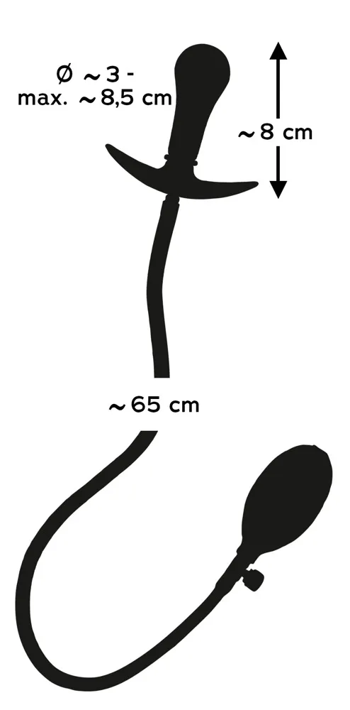 Orion Inflatable Plug - Korek analny, Czarny, 8 cm