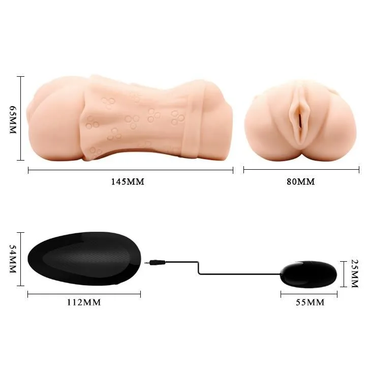 Crazy Bull Vagina Masturbator Flesh Vibrating II - Masturbator, W kolorze cielistym, 14.5 cm