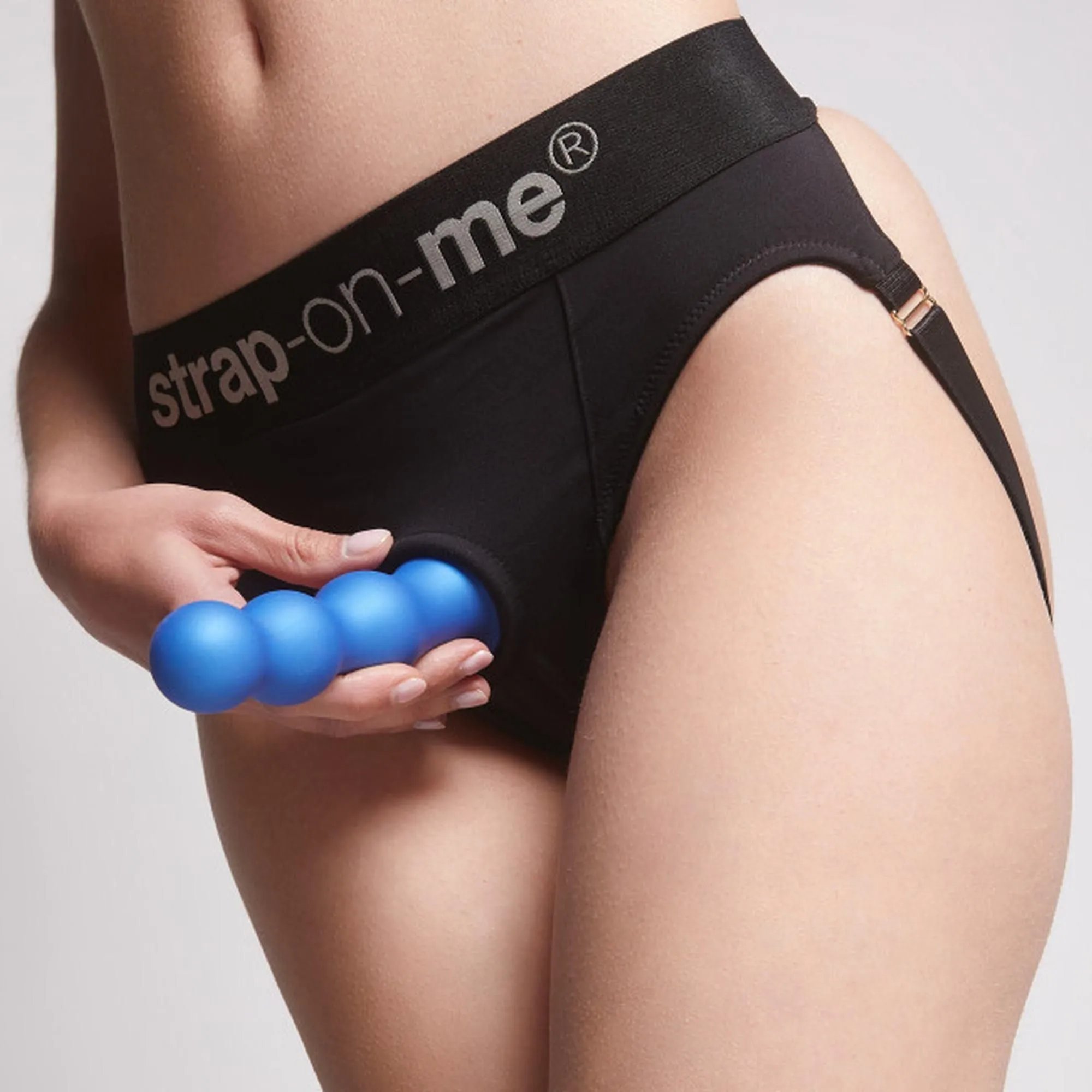 Фалоімітатор Strap-On-Me Dildo Plug Balls S, 14 см (блакитний)