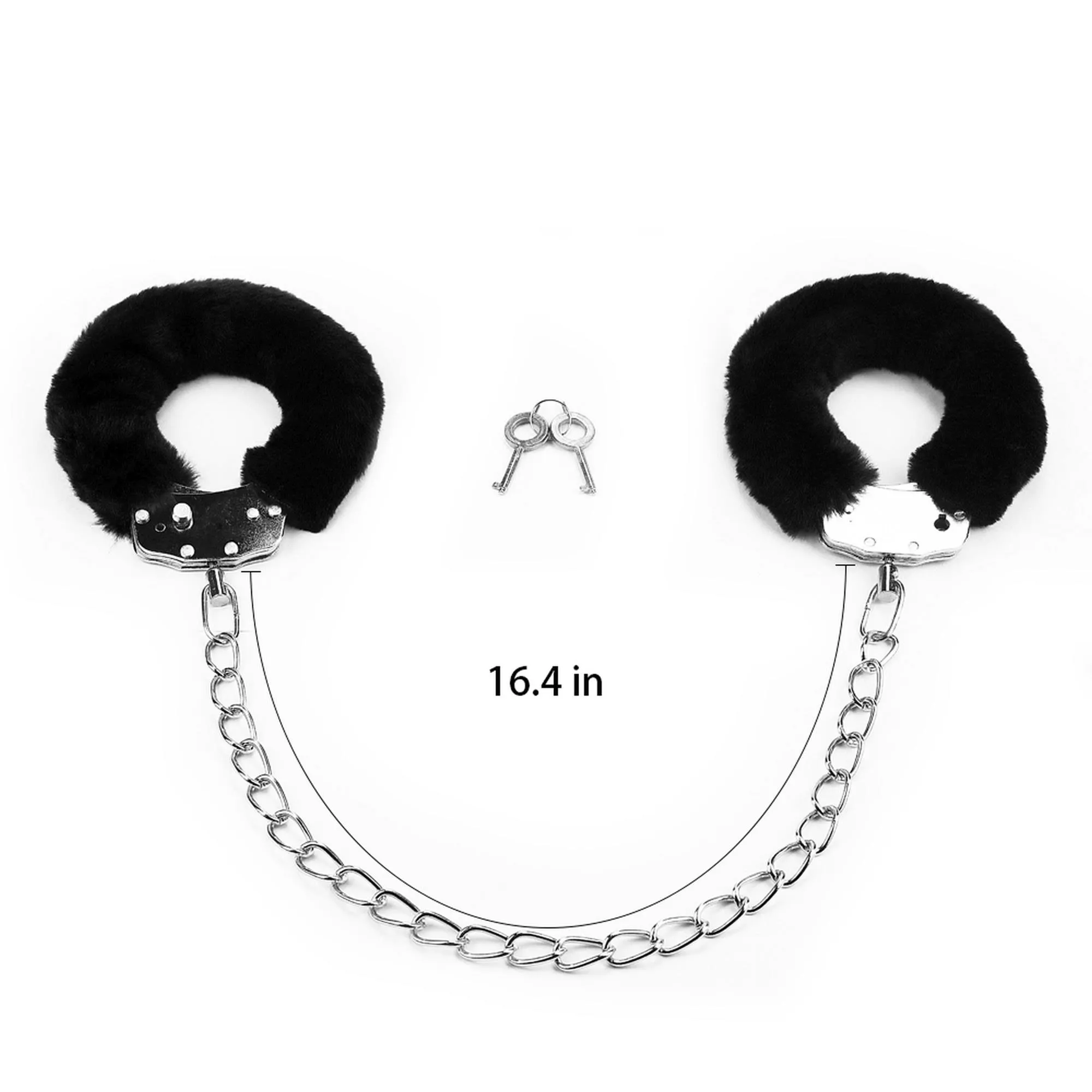 Lovetoy Fluffy Leg Cuffs - Kajdanki, Czarny