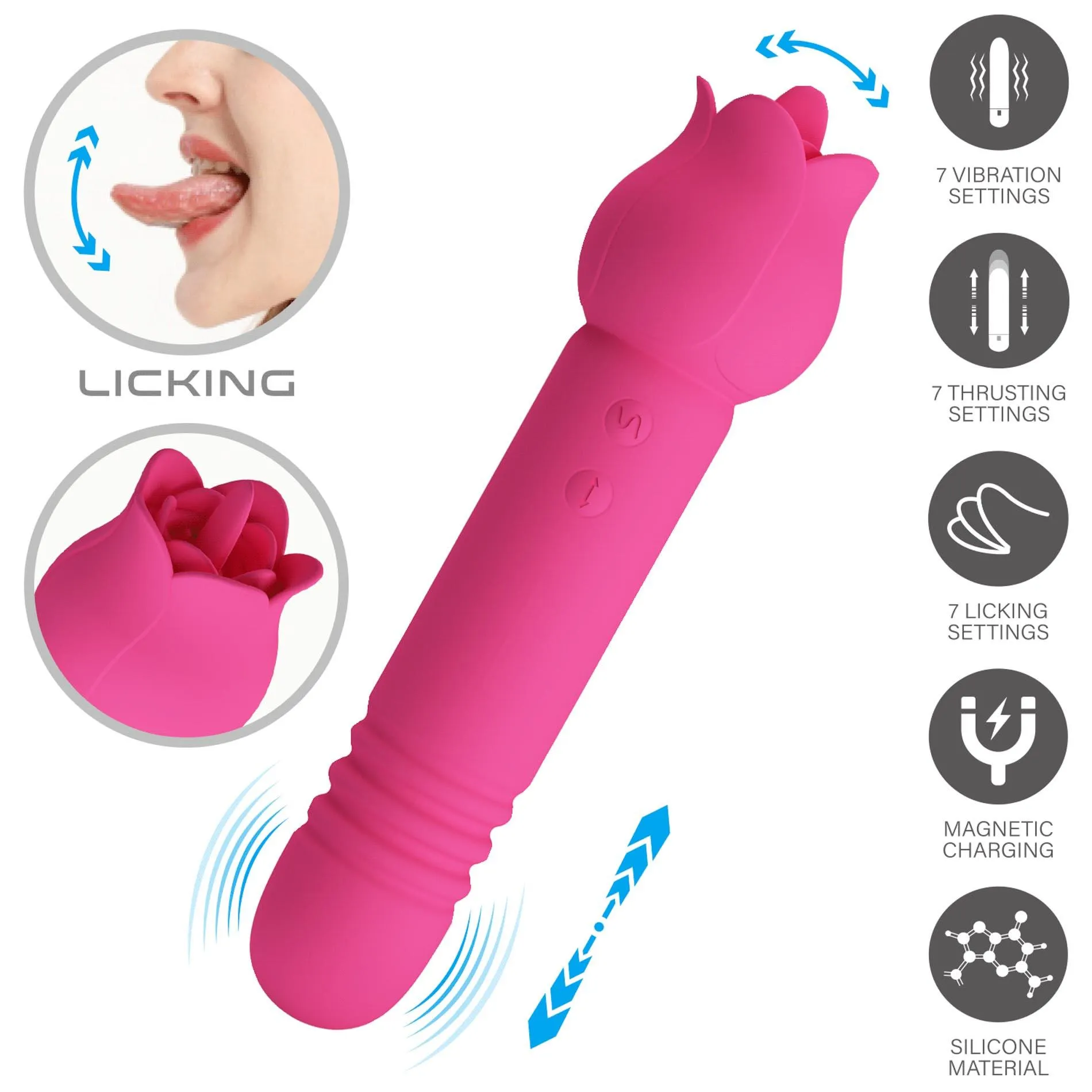 Вибратор Pretty Love Chaley Dual-End, 16.2 см (розовый)