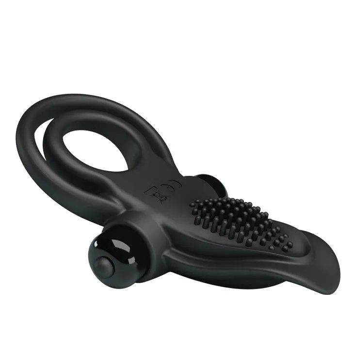 Ерекційне кільце на пеніс з вібрацією Pretty Love Vibro Penis Ring, 11,3 см (чорний)