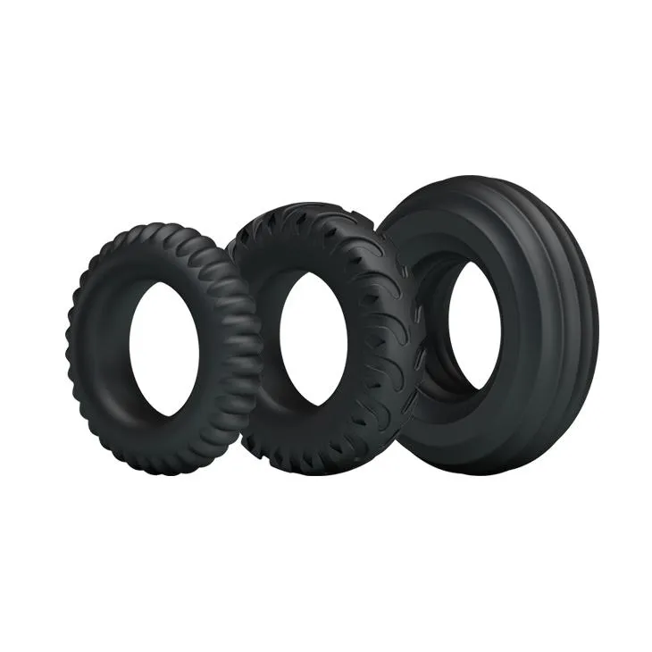 Набор эрекционных колец Baile Three Cock Rings, 3 шт (черный)