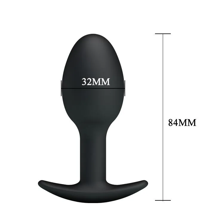 Анальная пробка Pretty Love Silicone Anal Plug,  8.4 см (чёрный)