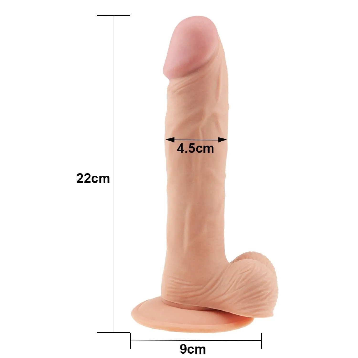 Фалоімітатор із присоскою LoveToy The Ultra Soft Dude Flesh, 22 см (тілесний)