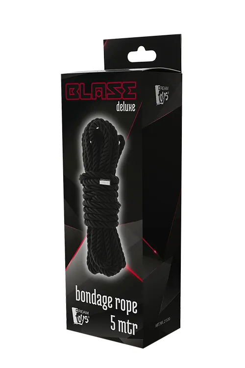 Верёвка для бондажа Blaze Deluxe Bondage Rope, 5 м (черный)