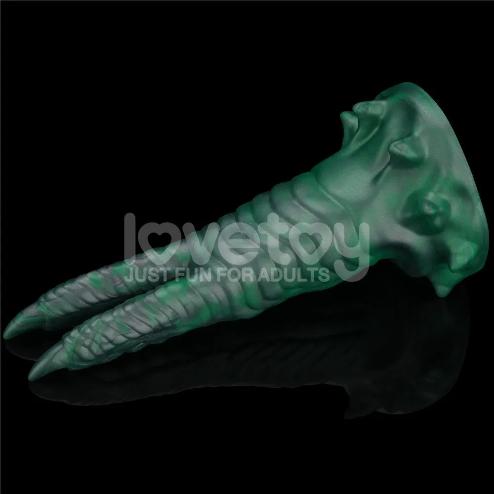 Lovetoy Double-Claw Savage Charm - Wibrator, Zielony, 19.4 cm