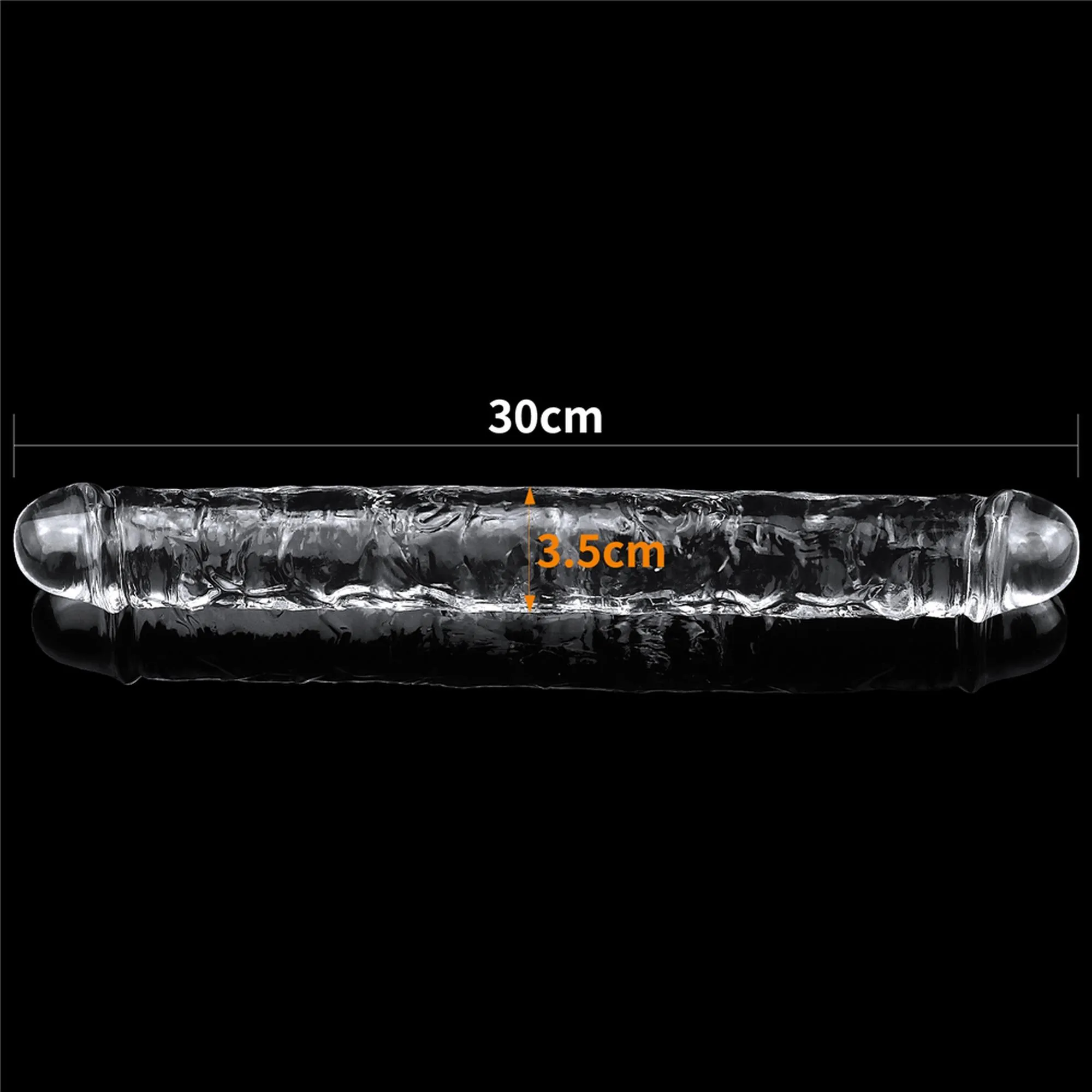 Двухсторонний фаллоимитатор LoveToy Flawless, 30 см (прозрачный)