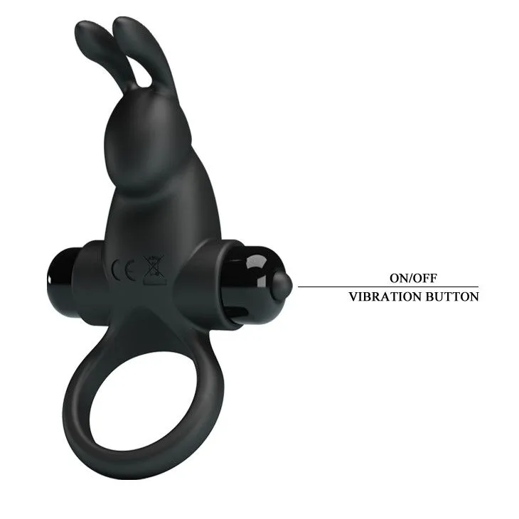 Ерекційне кільце Pretty Love Vibrant Penis Ring I, 11,3 см (чорний)