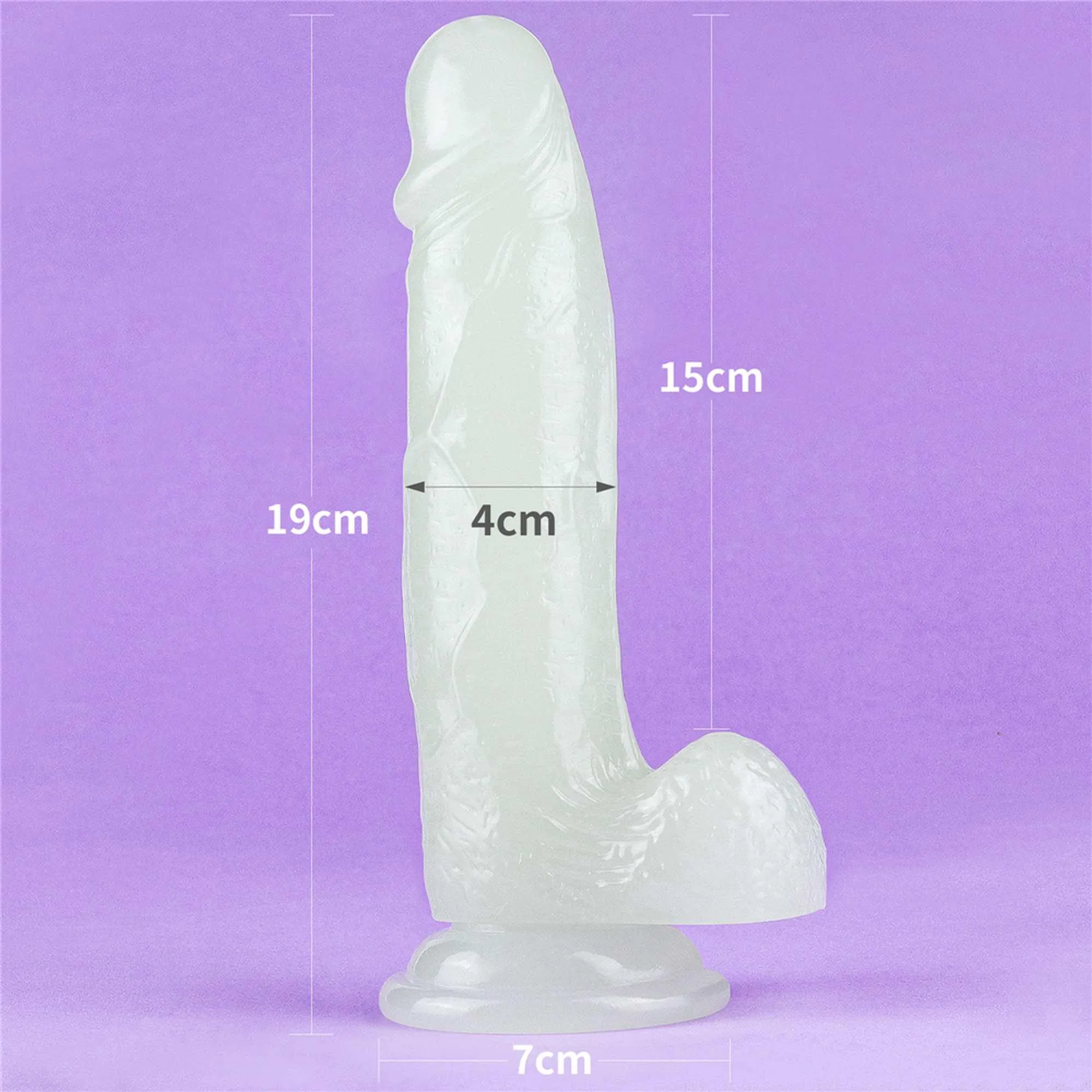 Неоновый фаллоимитатор LoveToy Lumino Play, 19 см (голубой)