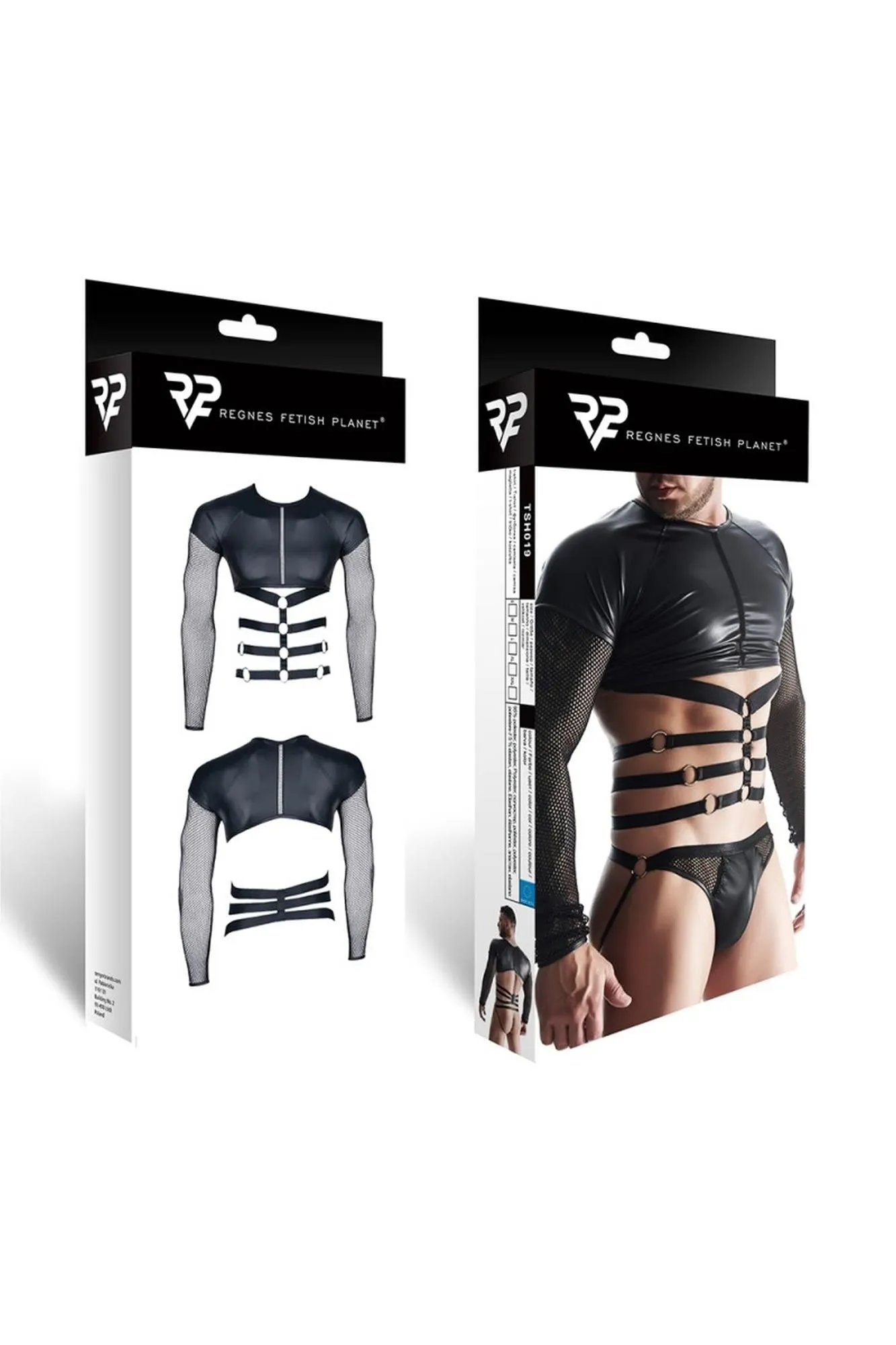 Regnes Fetish Planet Wetlook - Top z długimi rękawami, XL