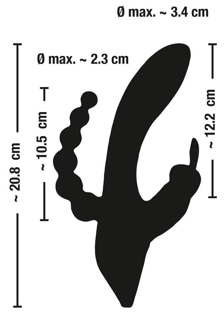 Вібратор Smile Triple G-Spot, 20,8 см (чорний)