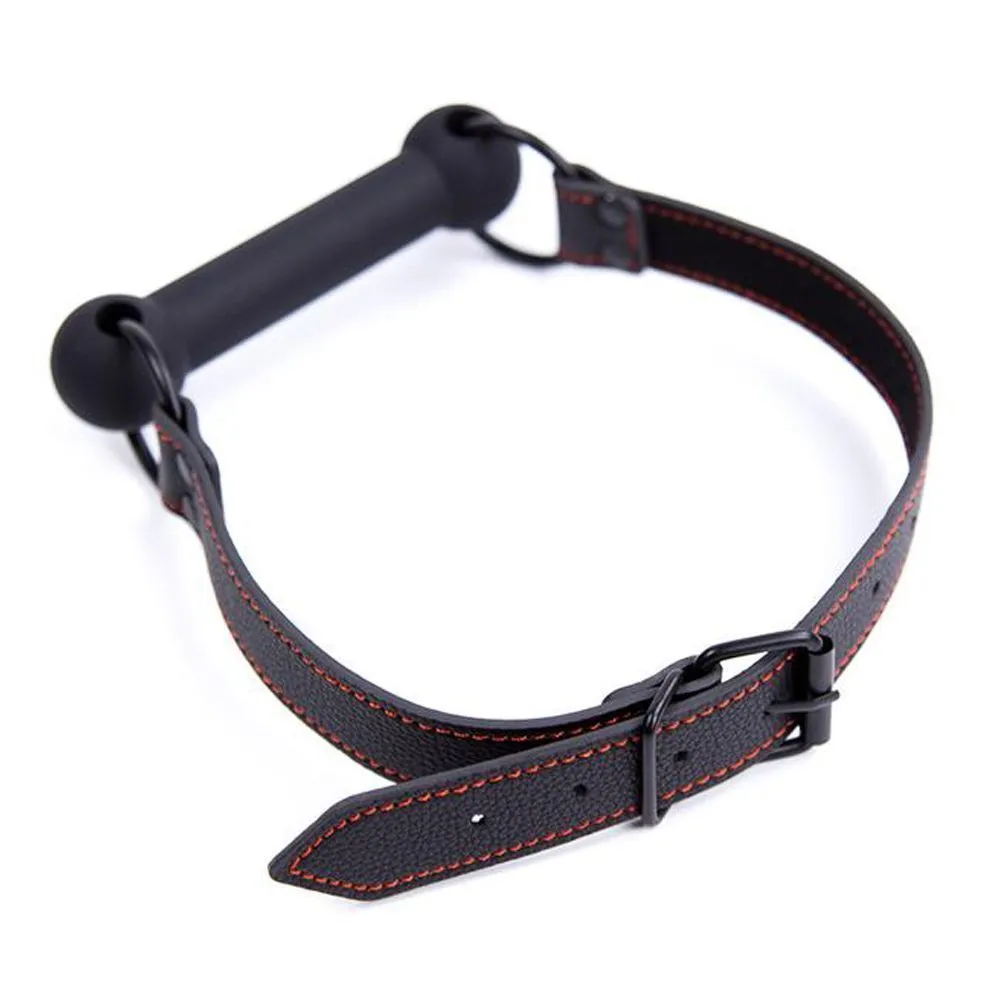 FETISH ADDICT Bone Gag - Knebel z kulką, Czarny, 63 cm
