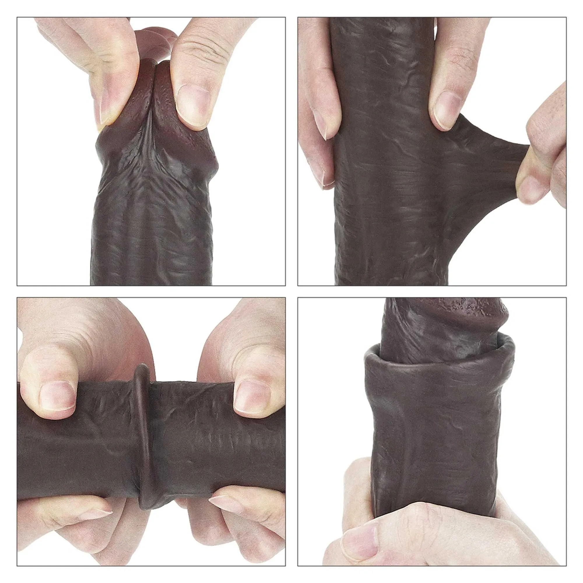 Lovetoy Sliding Skin - Dildo, Brązowy, 23 cm