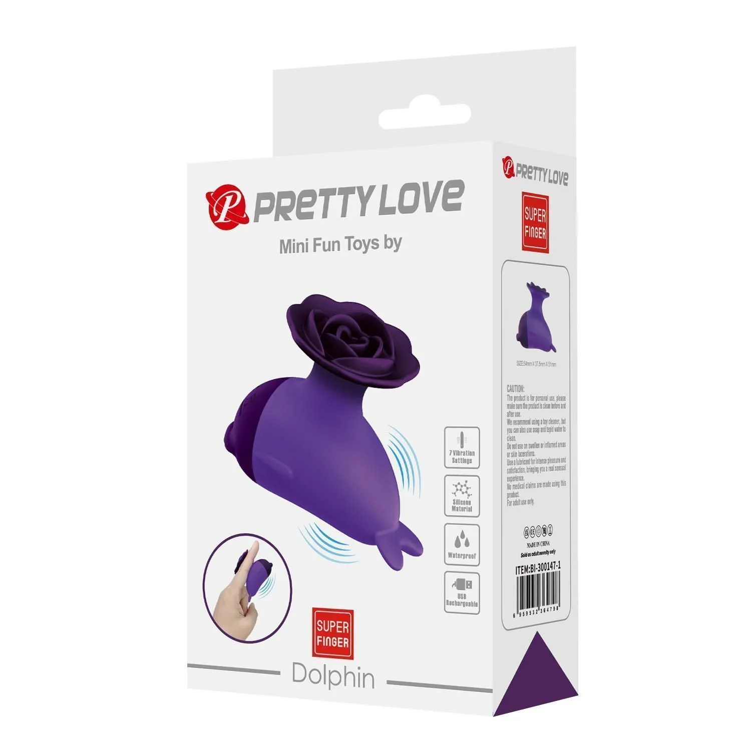 Вібратор для клітора Pretty Love Dolphin, 6.4 см (фіолетовий)