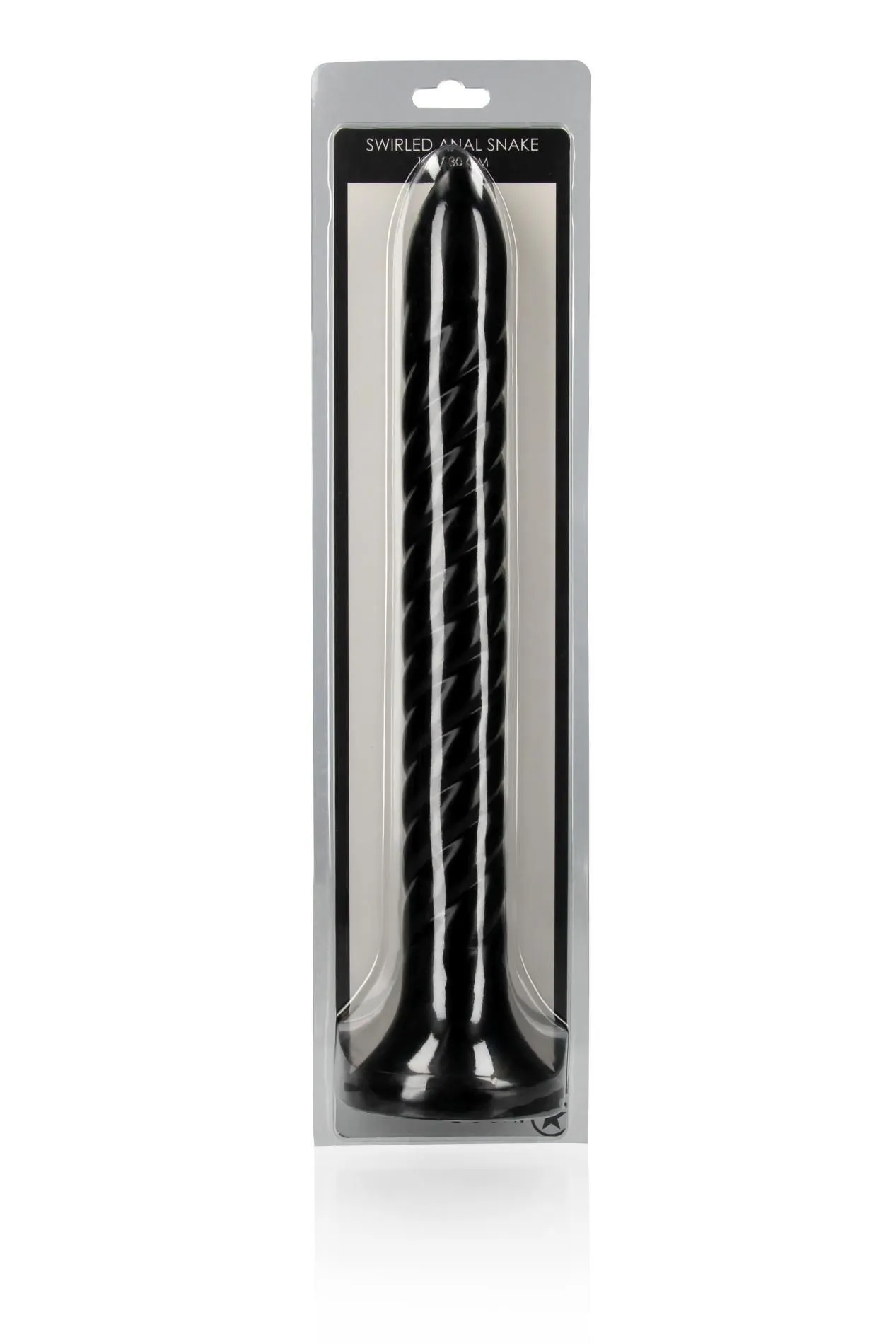 Ouch! Swirled Anal Snake - Dildo, Czarny, 34.9 cm