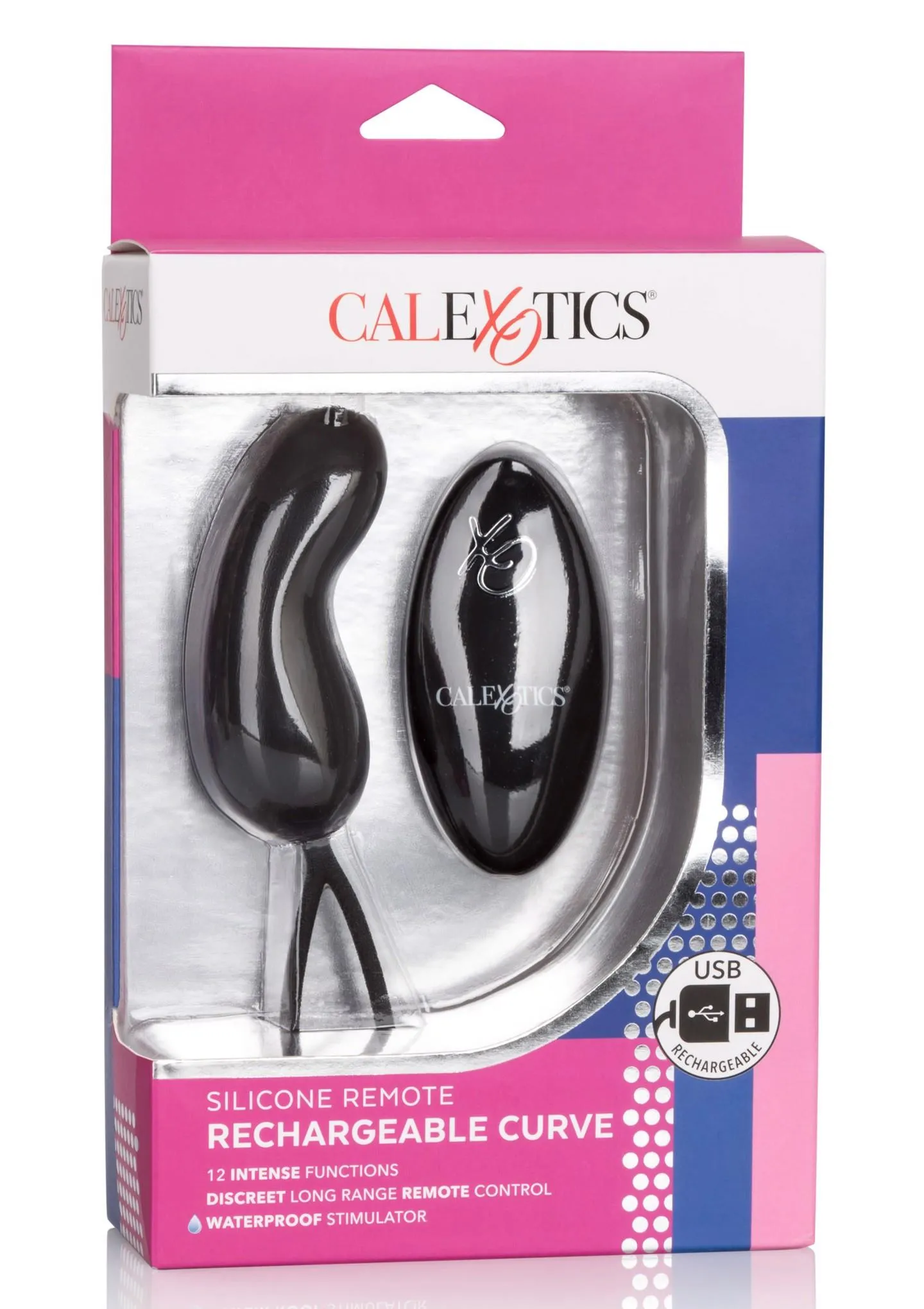Виброяйцо Calexotics Remote Rechargeable Curve, 7.5 см (черный)