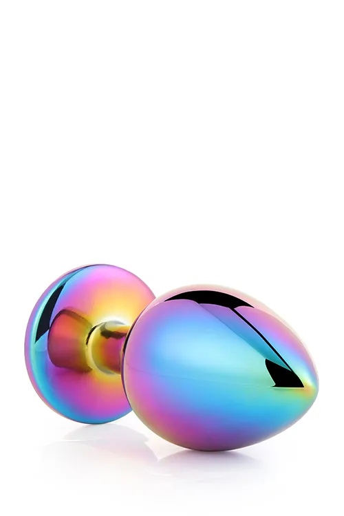 Анальная пробка с кристаллом Gleaming Love Multicolour Plug, 9,5 см (радужный)