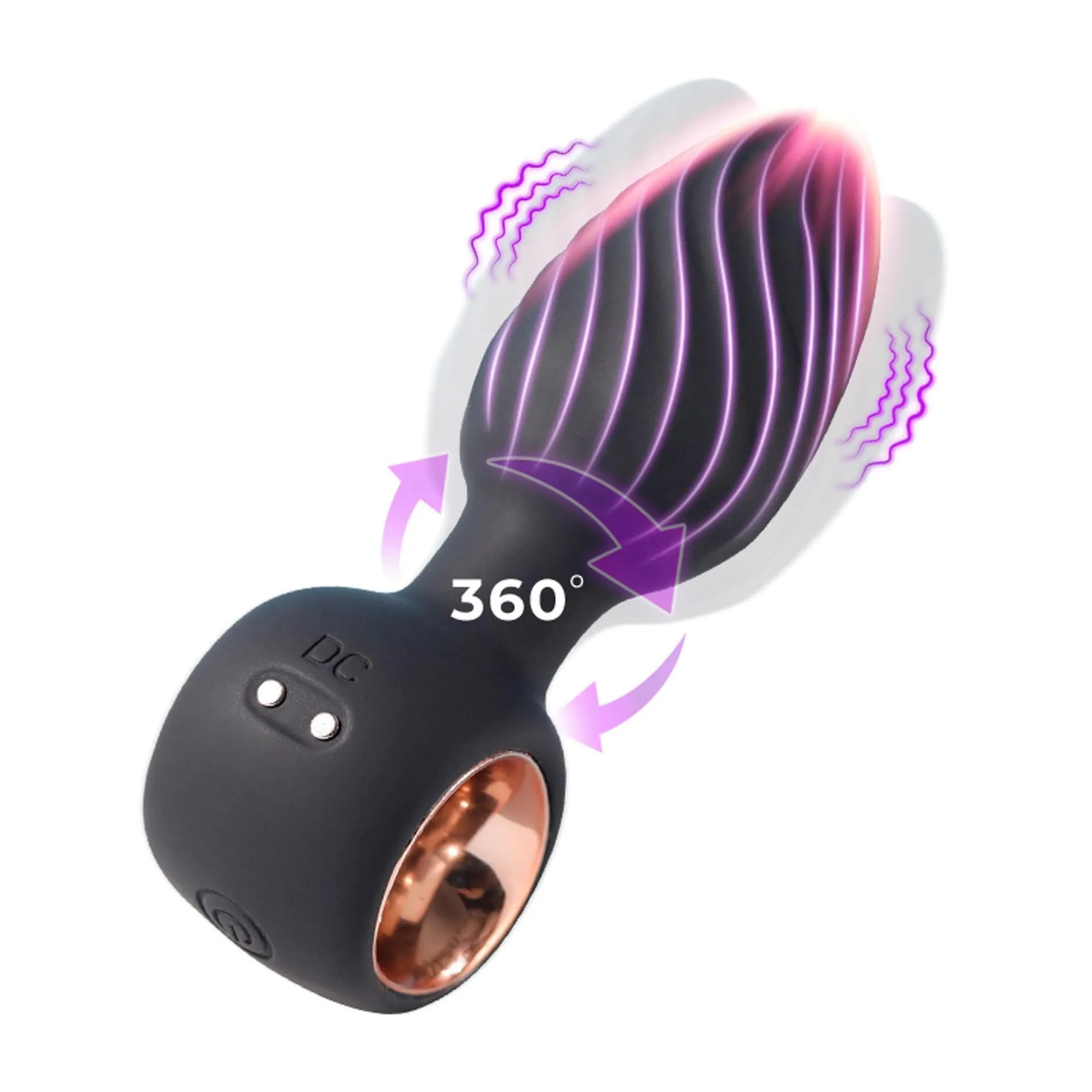 Анальна пробка B - Series Cute Aisi Rotating Plug, 10.9 см (чорний)