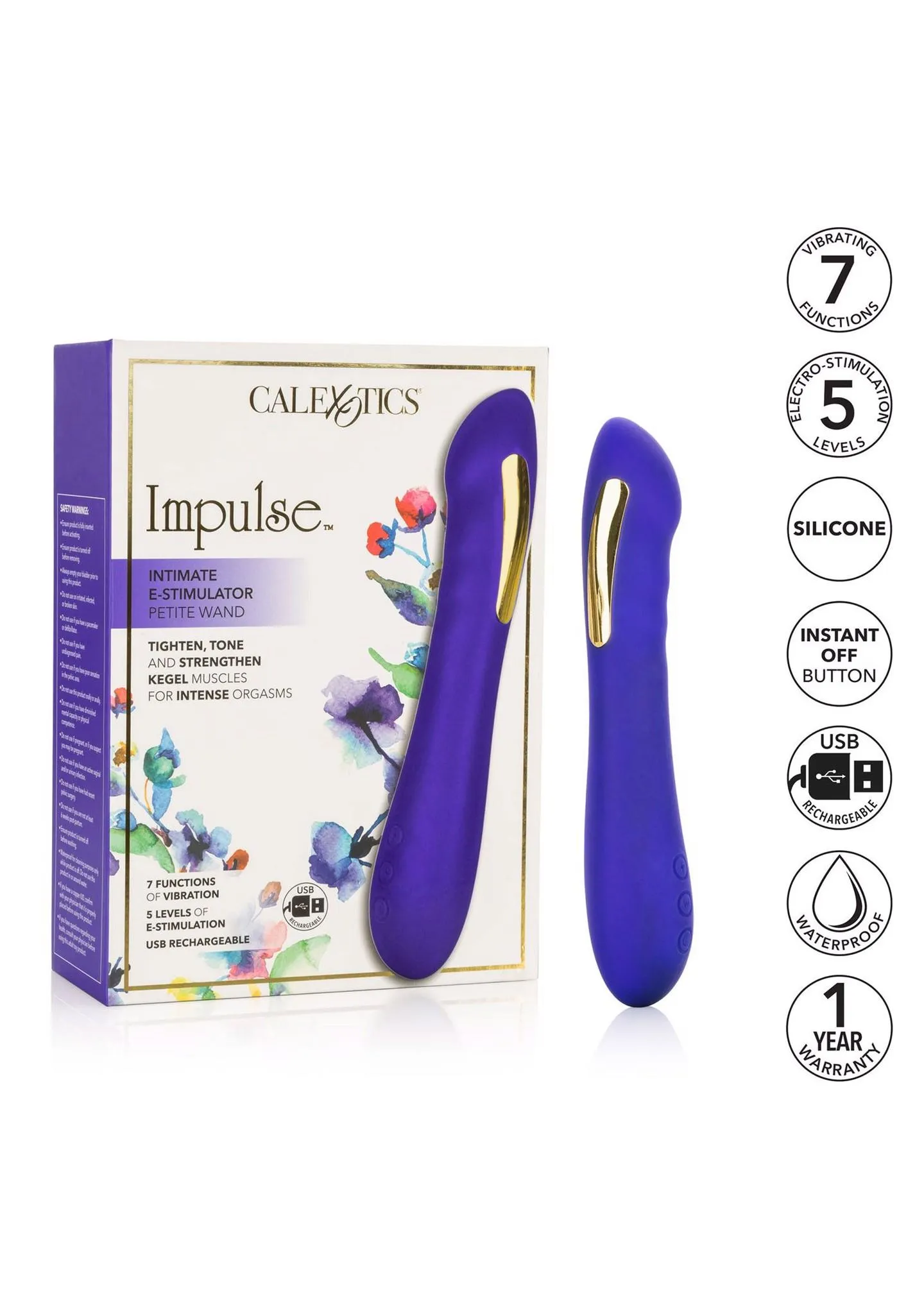 Мини-вибратор Calexotics Estim Petite Wand, 18.5 см (синий)