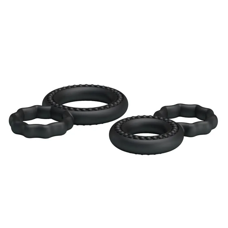 Ерекційне кільце Baile Cock Rings, набір 2 шт (чорний)