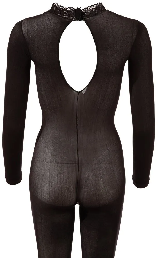 NO:XQSE Kombinezon Prześwitujący z Koronkowym Kołnierzem - Seksowne bodystocking, XL/XXL