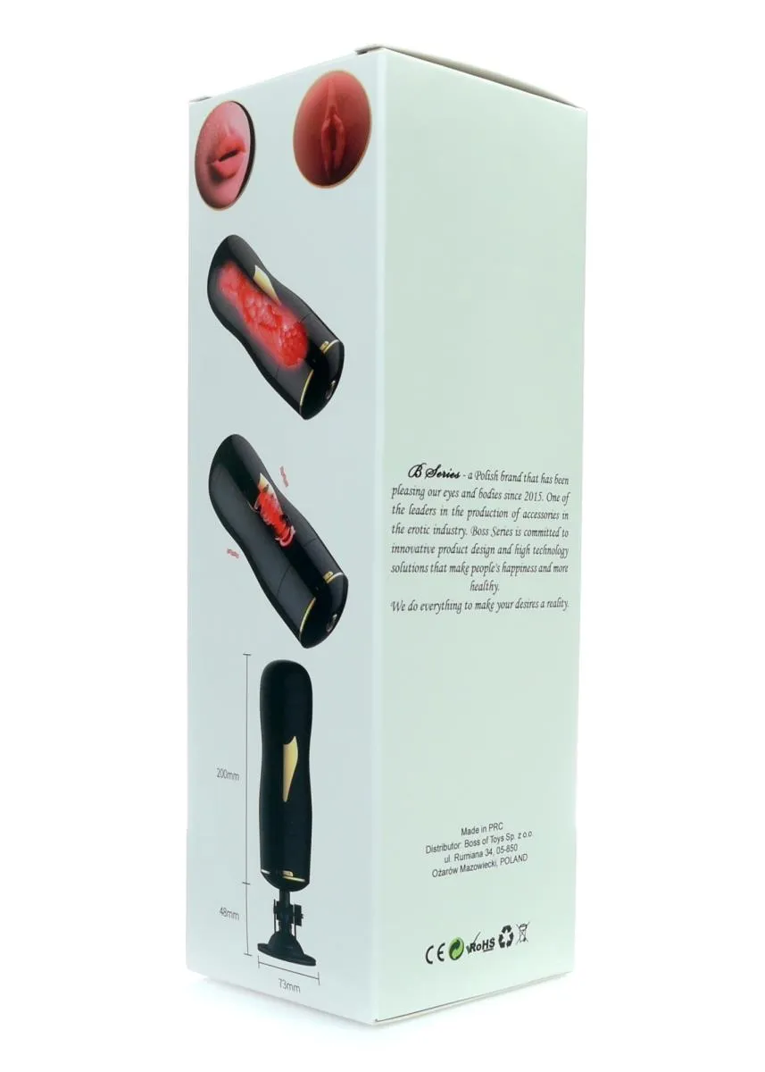 B - Series Fox Fox - Masturbator automatyczny, Czarny, 24.8 cm