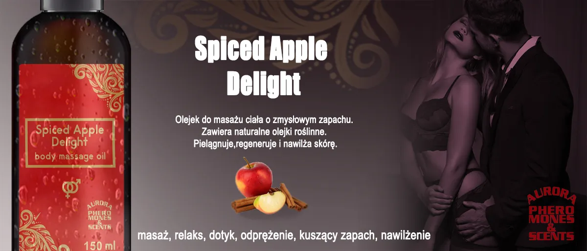 Aurora Spiced Apple Delight Oil - Olejek do masażu, Jabłko, 150 ml