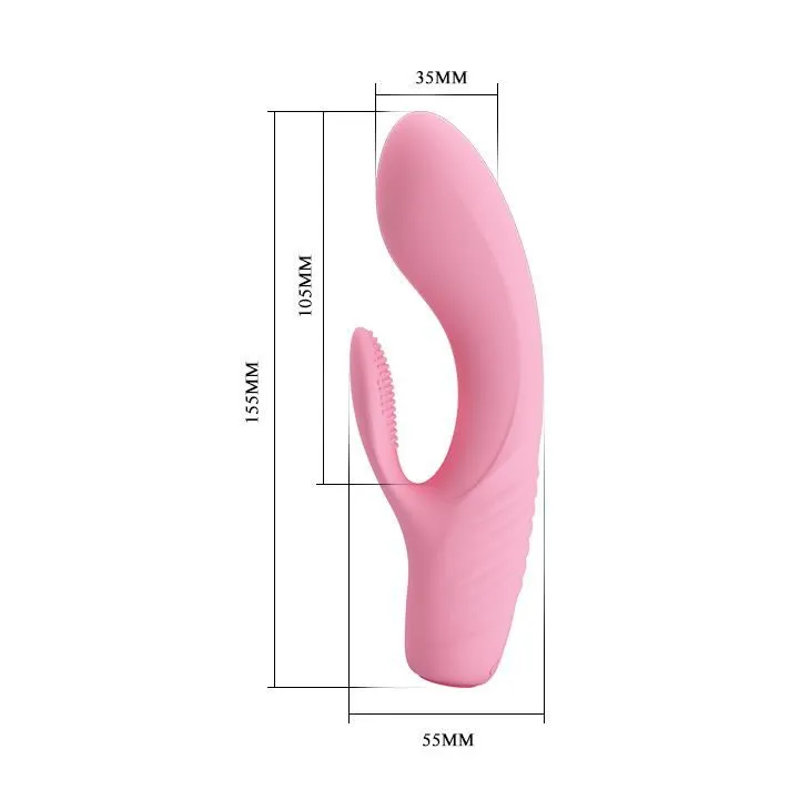 Вібратор-кролик Pretty Love Tim Vibrator Light, 15.5 см (рожевий)