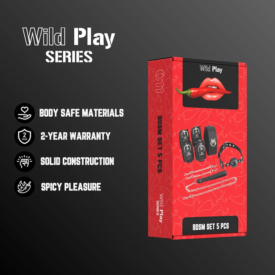 BDSM набір Erospace Wild Play C11, 5 шт (чорний)