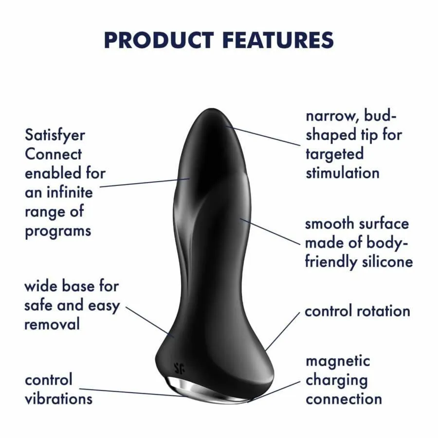 Анальна пробка Satisfyer Rotator Plug 1+, 12.8 см (чорний)