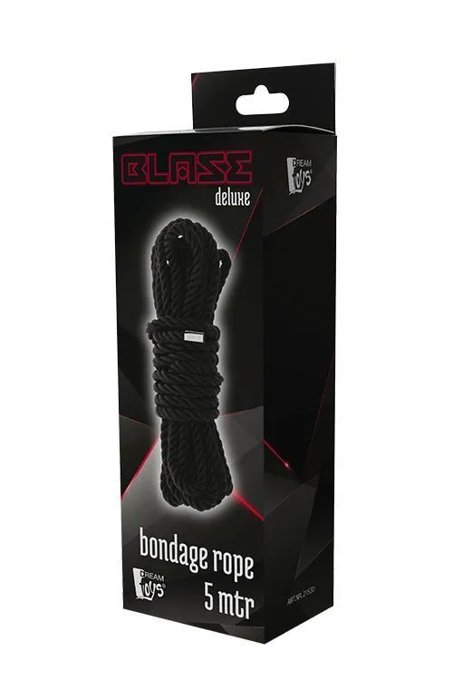 Мотузка для бондажу Blaze Deluxe Bondage Rope, 5 м (чорний)