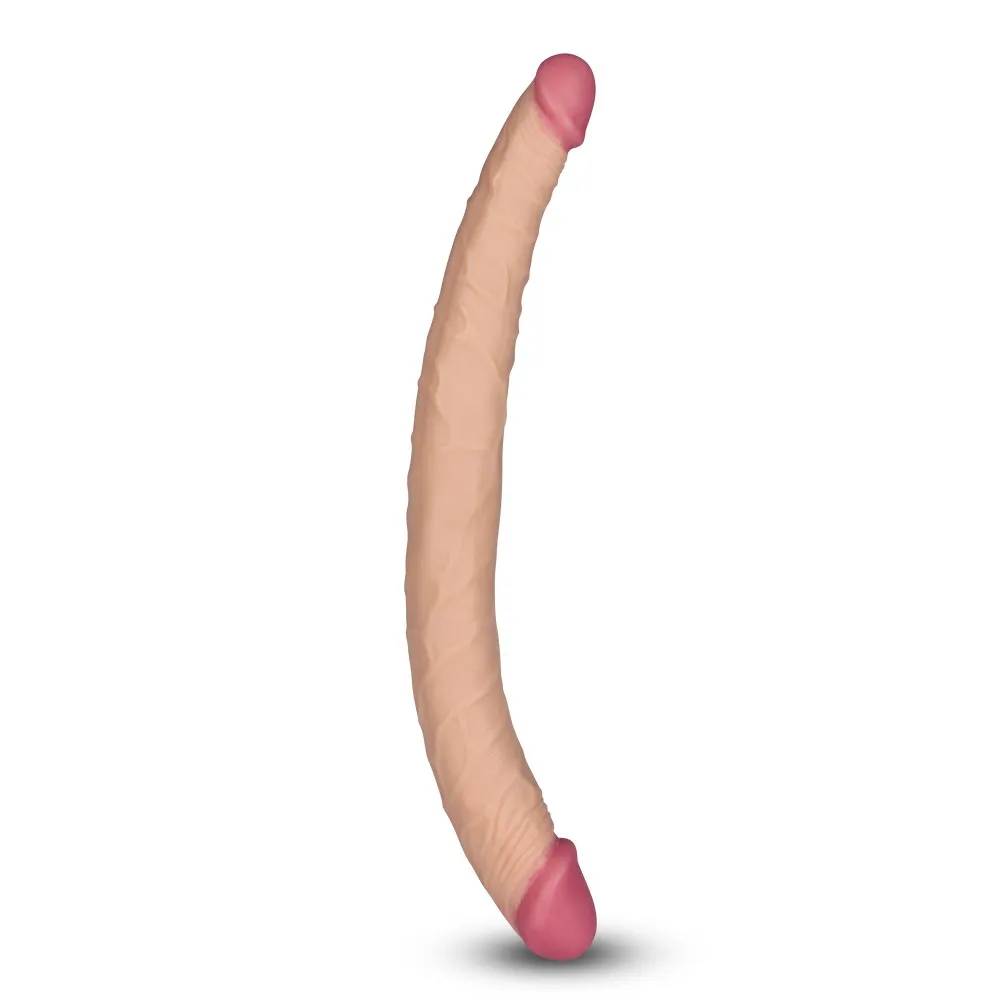 Двухсторонний фаллоимитатор LoveToy King Size Ladykiller, 36,5 см (телесный)