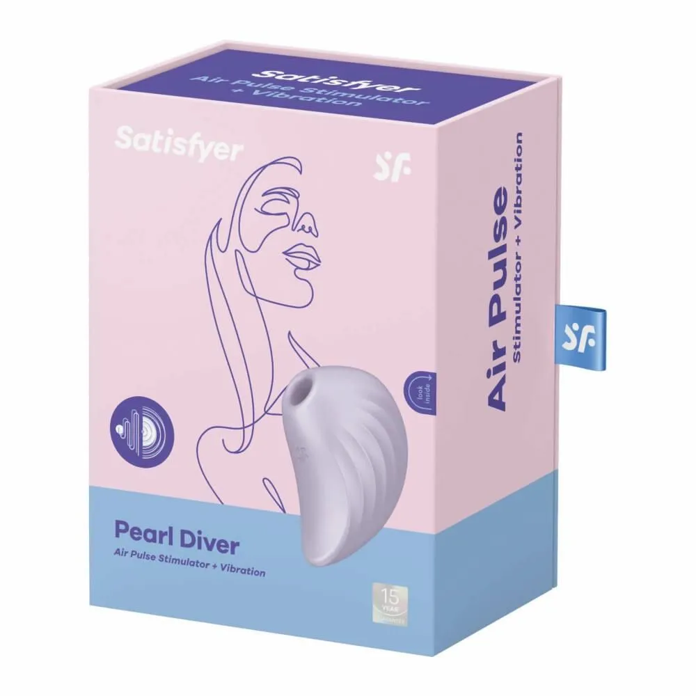 Вакуумний стимулятор клітора з вібрацією Satisfyer Pearl Diver (бузковий)