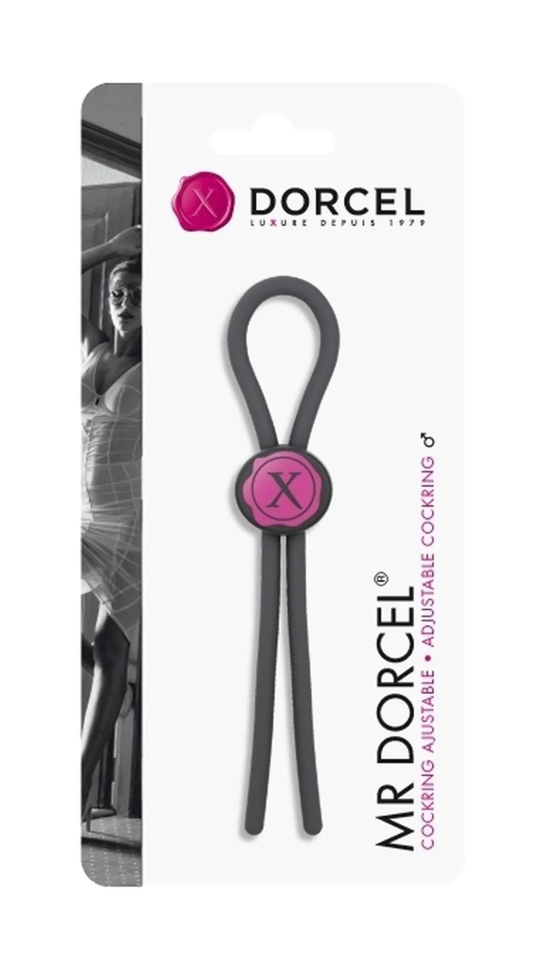 Ерекційне кільце-ласо Mr.Dorcel, 28.5 см (чорний)