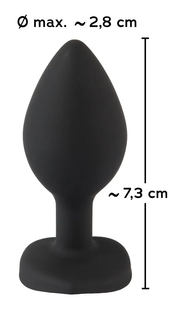Анальная пробка Silicone Butt Plug, 7.3 см (черный)