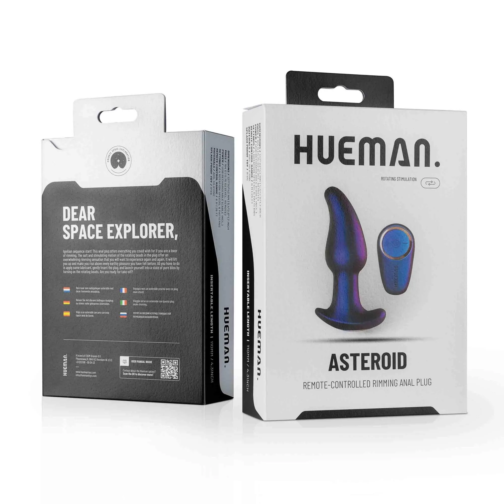 Анальная пробка Hueman Asteroid Rimming Anal Plug, 13,7 см (фиолетовый)