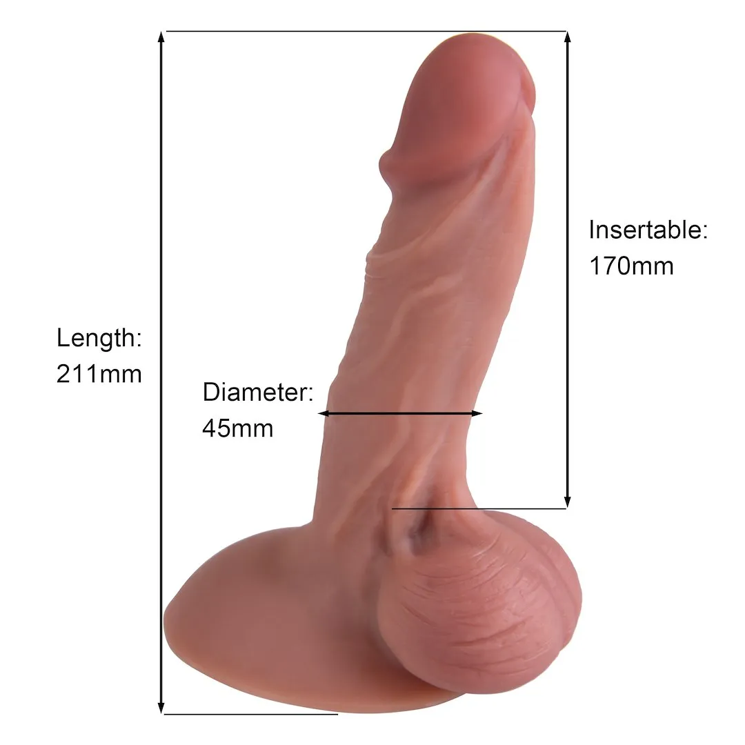 EROSPACE Natural Play D4 - Dildo, W kolorze cielistym, 21 cm